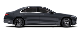 Auto sedán clase S vista lateral - Mercedes Benz