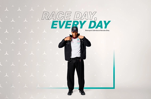 Ropa oficial Mercedes-Benz: polos, casacas y zapatos